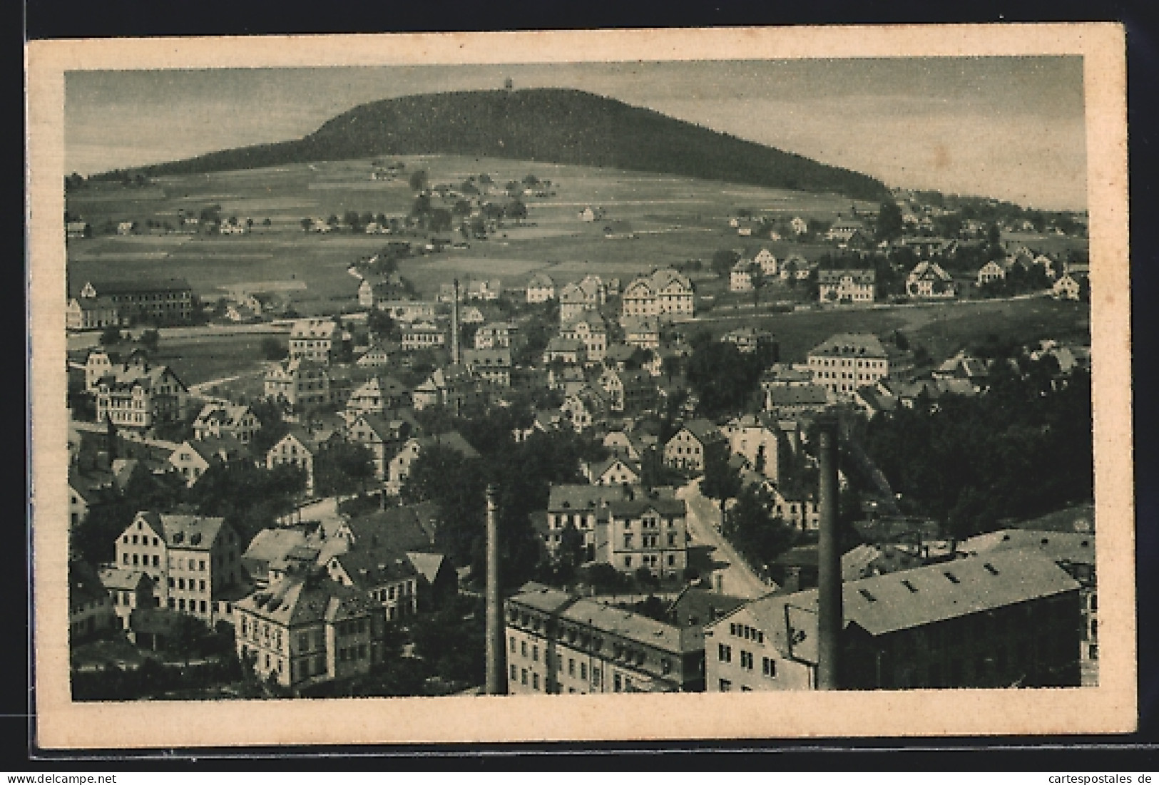 AK Bärenstein / Erzgeb., Ortsansicht mit Fabrik