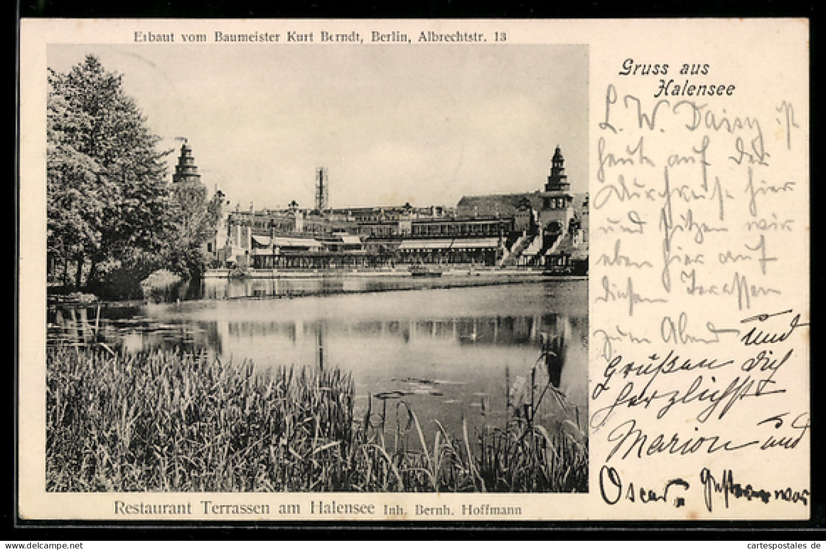 AK Berlin-Halensee, Restaurant Terrassen am Halensee Inh. Bernh. Hoffmann, Terrassen, Halensee