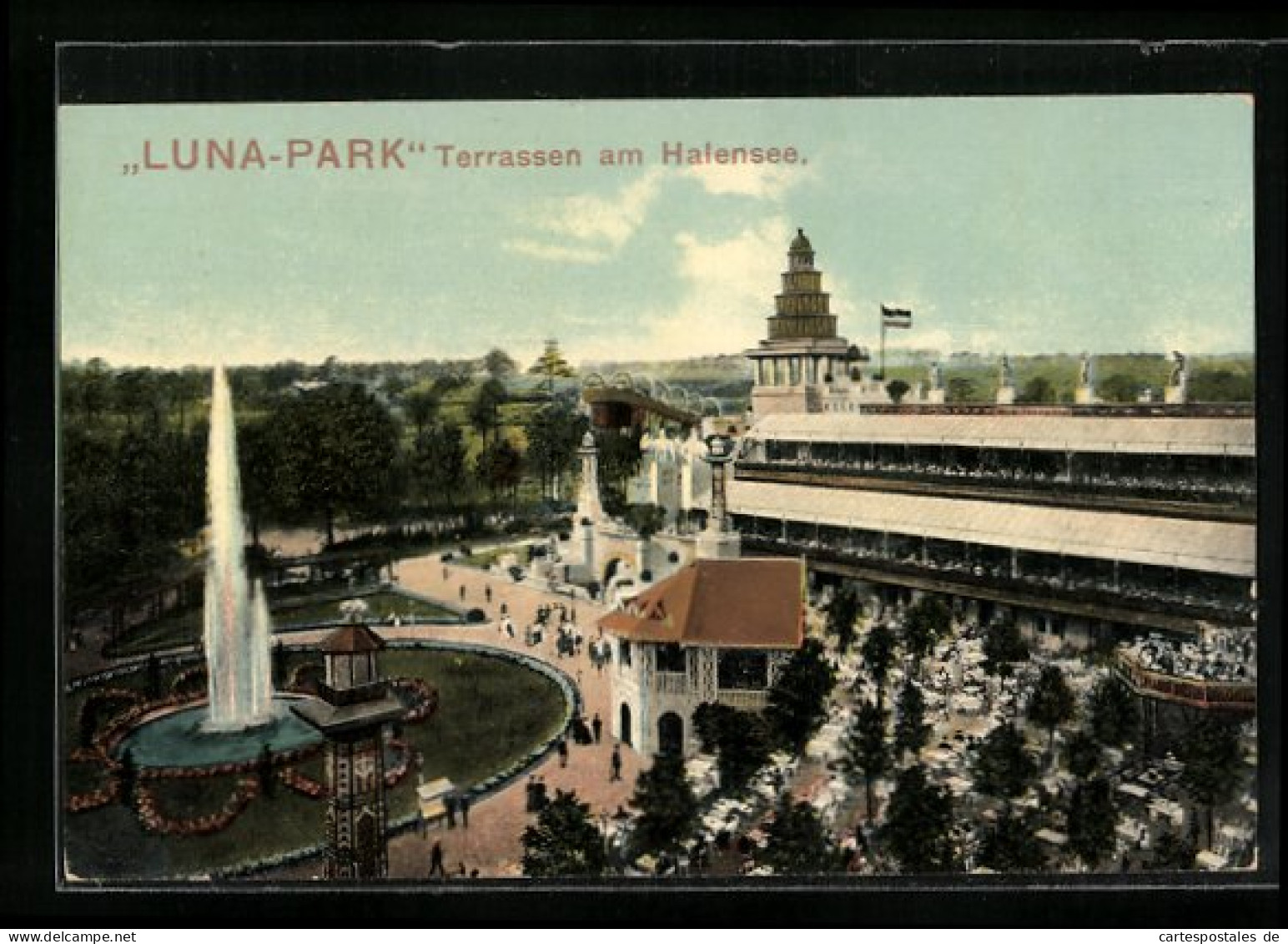AK Berlin-Halensee, Restaurant Terrassen am Halensee, Lunapark