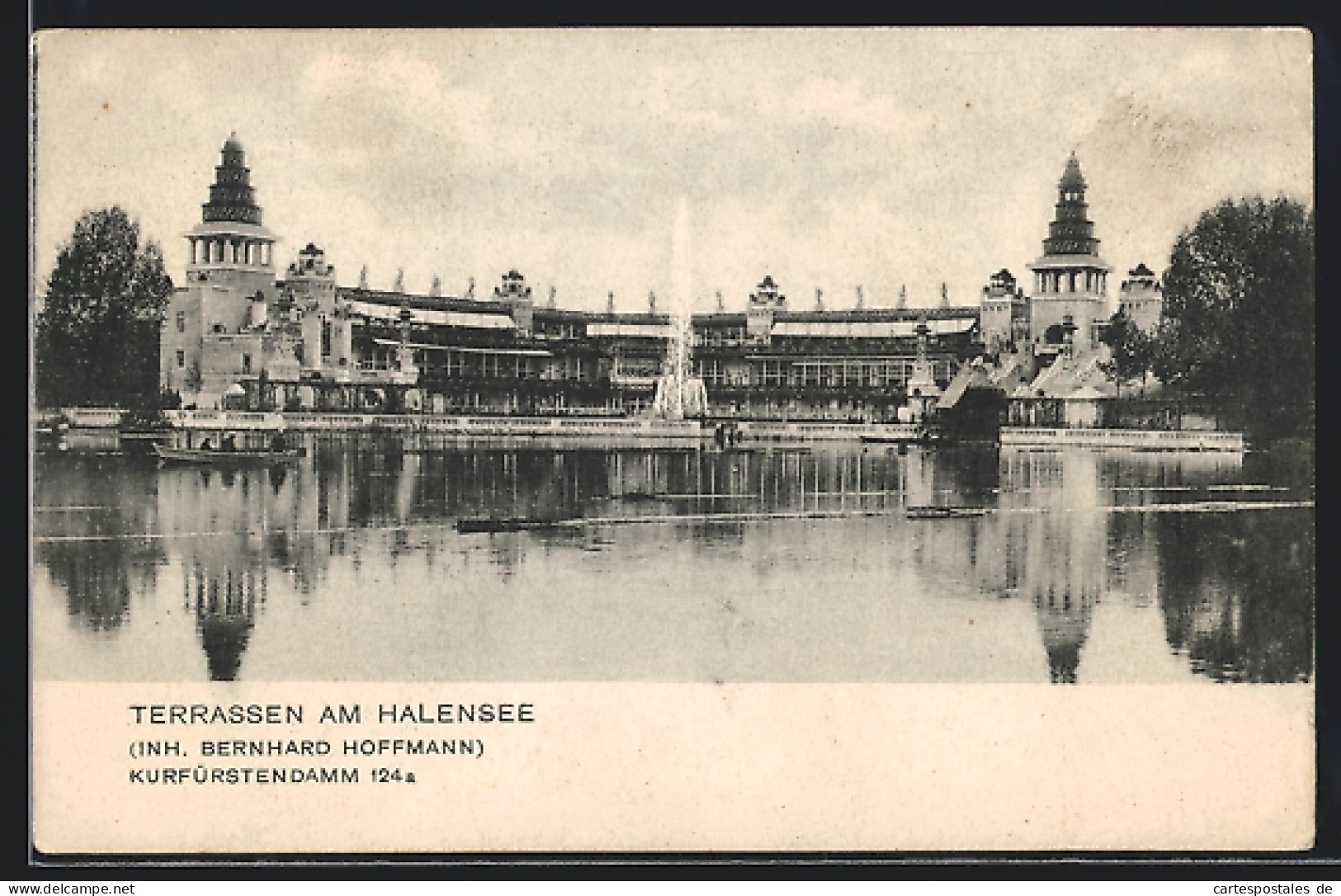 AK Berlin-Halensee, Terrassen am Halensee, Kurfürstendamm 124a