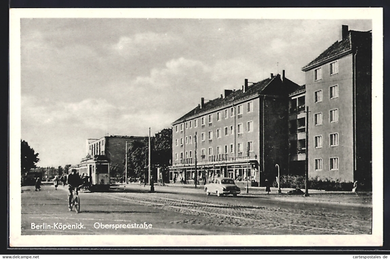AK Berlin-Köpenick, Oberspreestrasse mit Strassenbahn