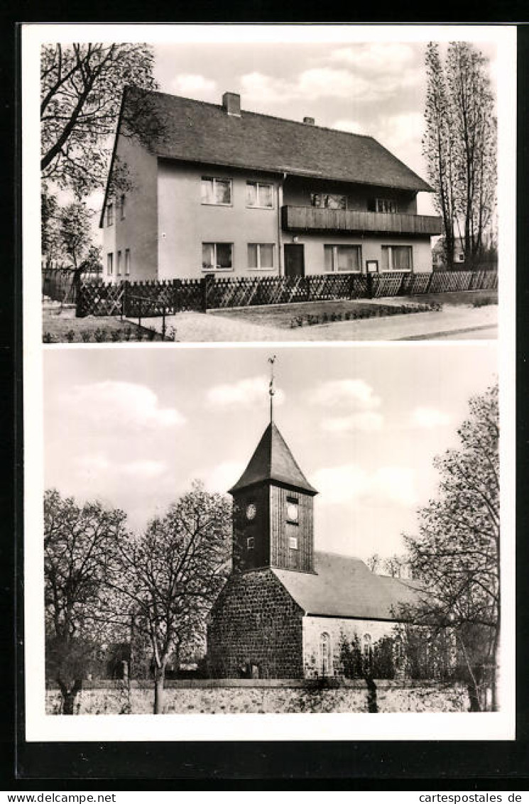 AK Berlin-Lankwitz, Dorfkirche mit Gemeindehaus