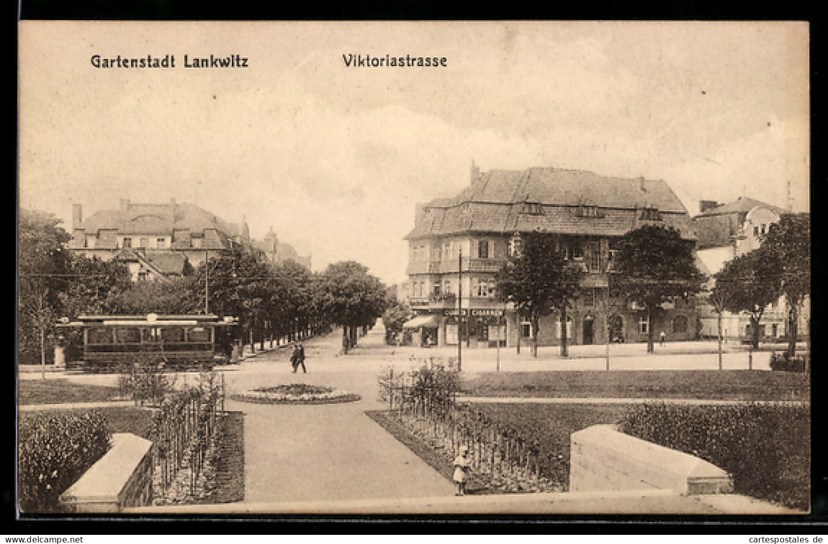 AK Berlin-Lankwitz, Partie in der Viktoriastrasse mit Gartenanlagen