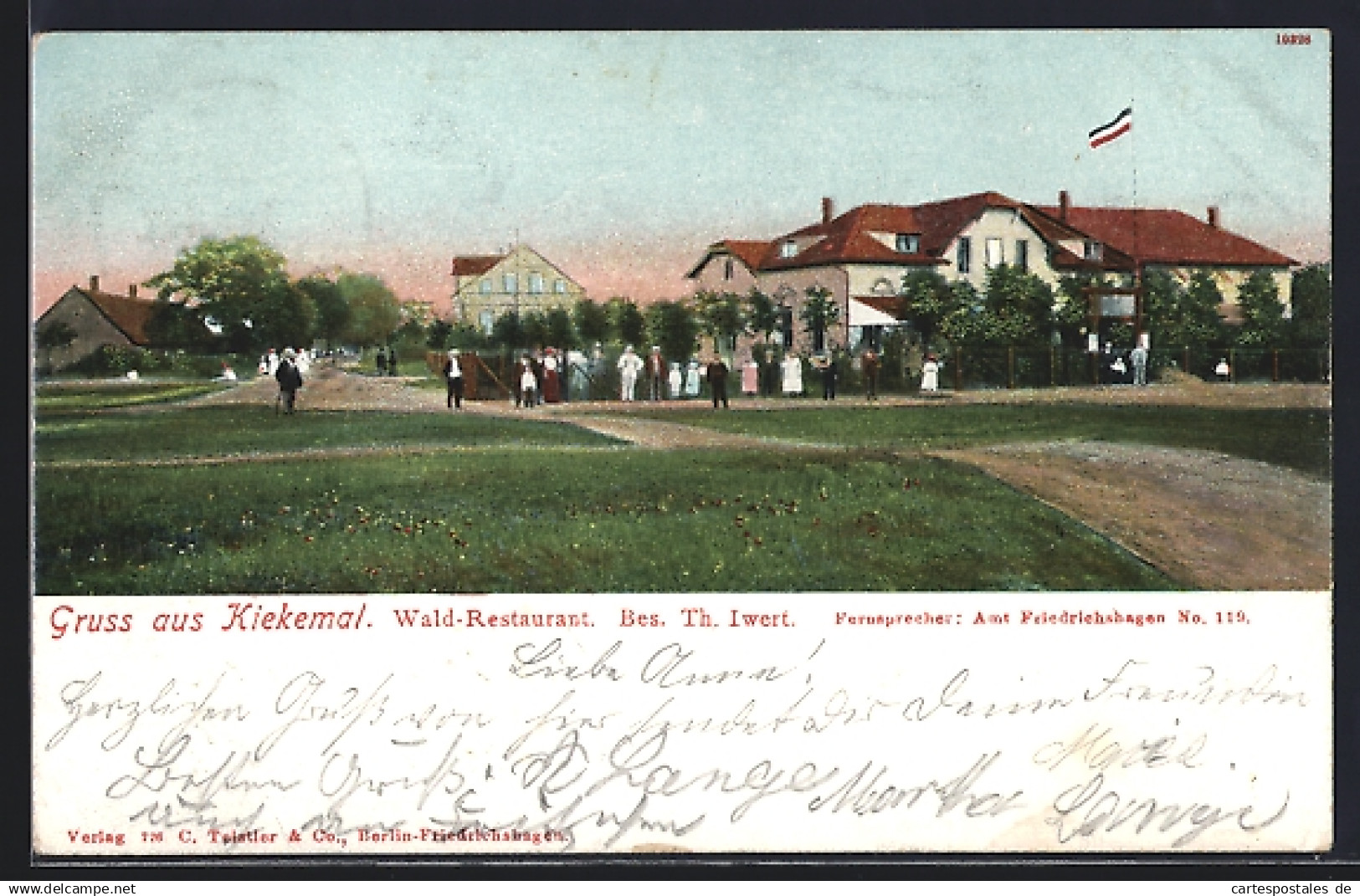 AK Berlin-Mahlsdorf, Kolonie Kiekemal, Wald-Restaurant v. Th. Iwert