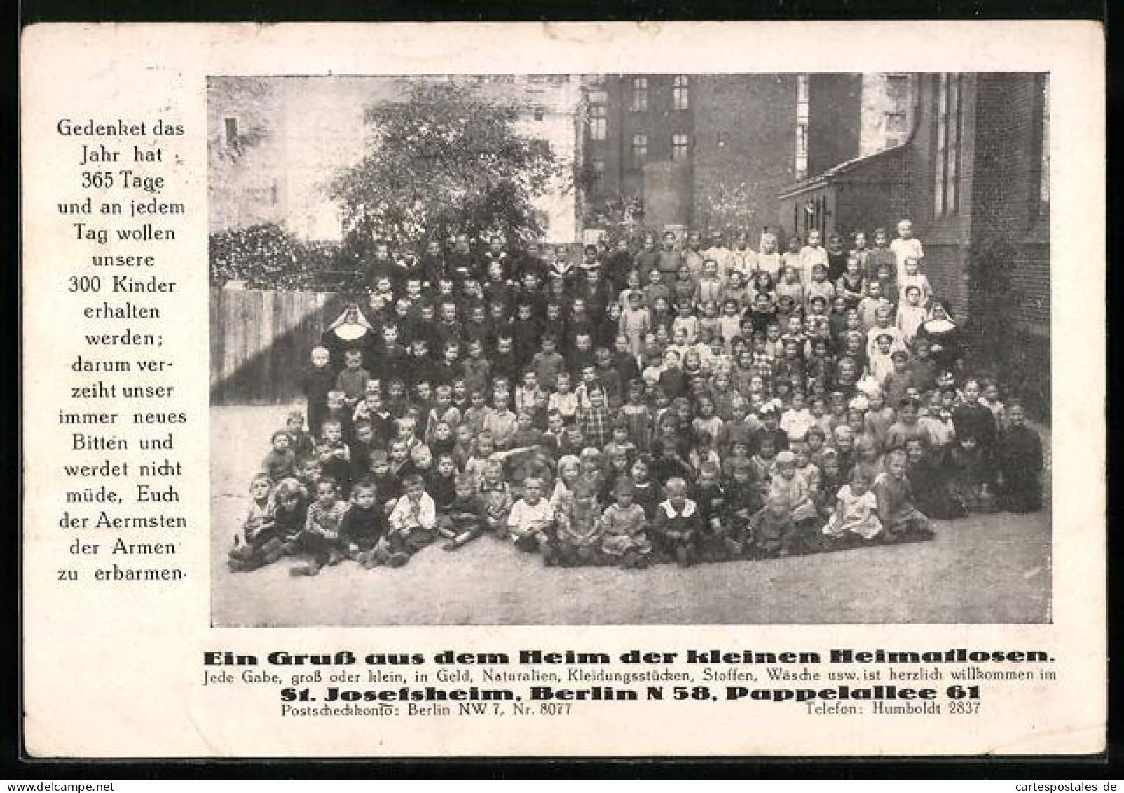 AK Berlin-Prenzlauer Berg, Waisenheim St. Josefsheim, Pappelallee 61