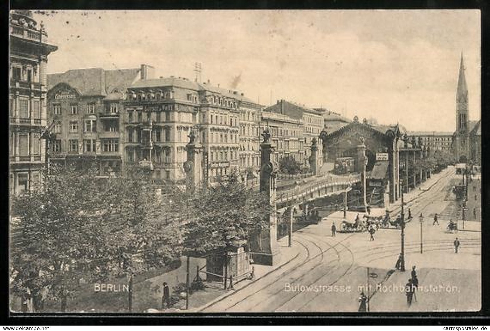 AK Berlin-Schöneberg, Bülowstrasse mit Hochbahnstation
