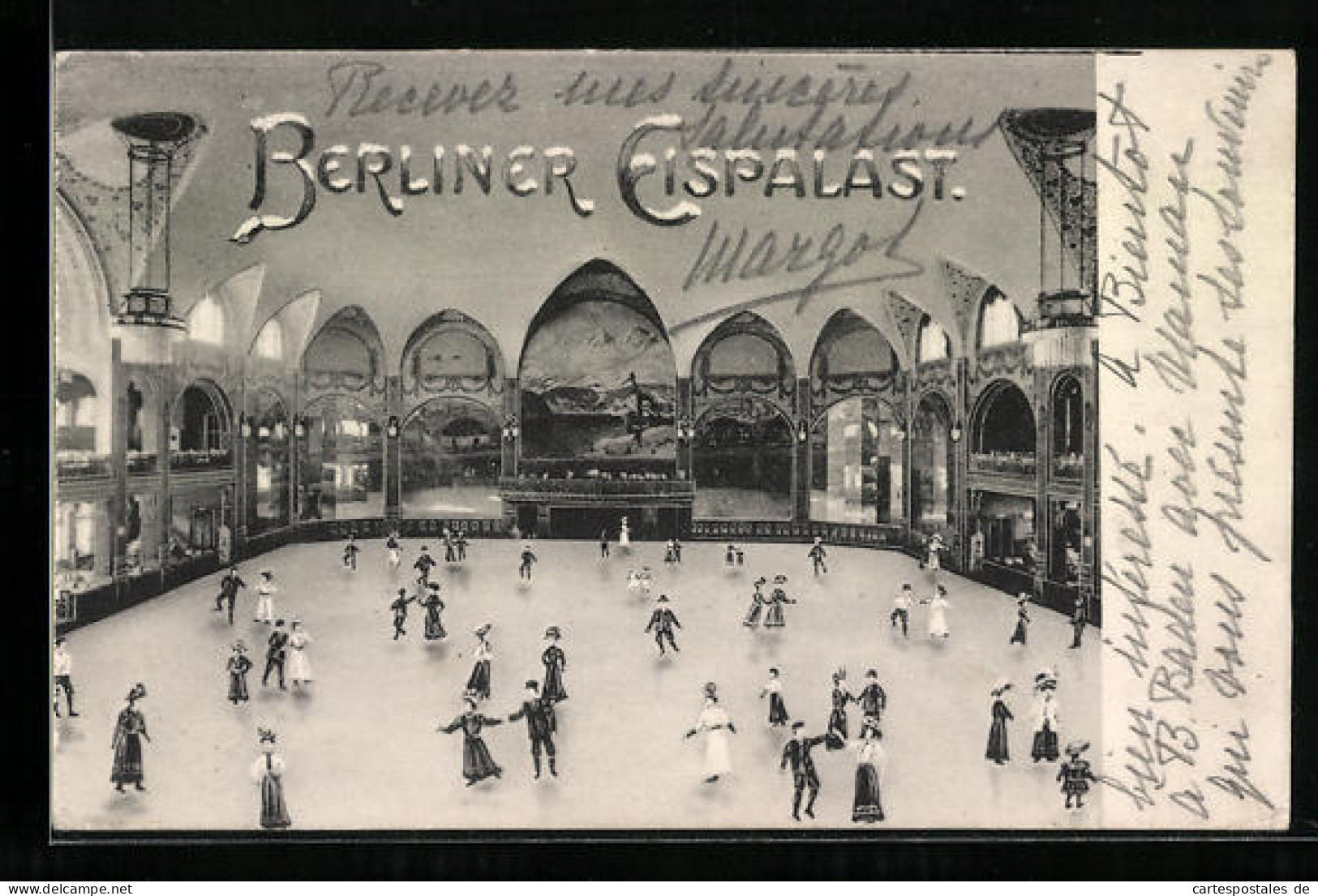 AK Berlin-Schöneberg, Innenansicht vom Eispalast