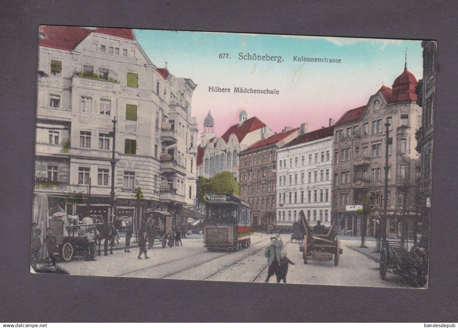 AK Berlin Schöneberg Kolonnenstrasse Höhere Mädchenschule ( tramway  44528)