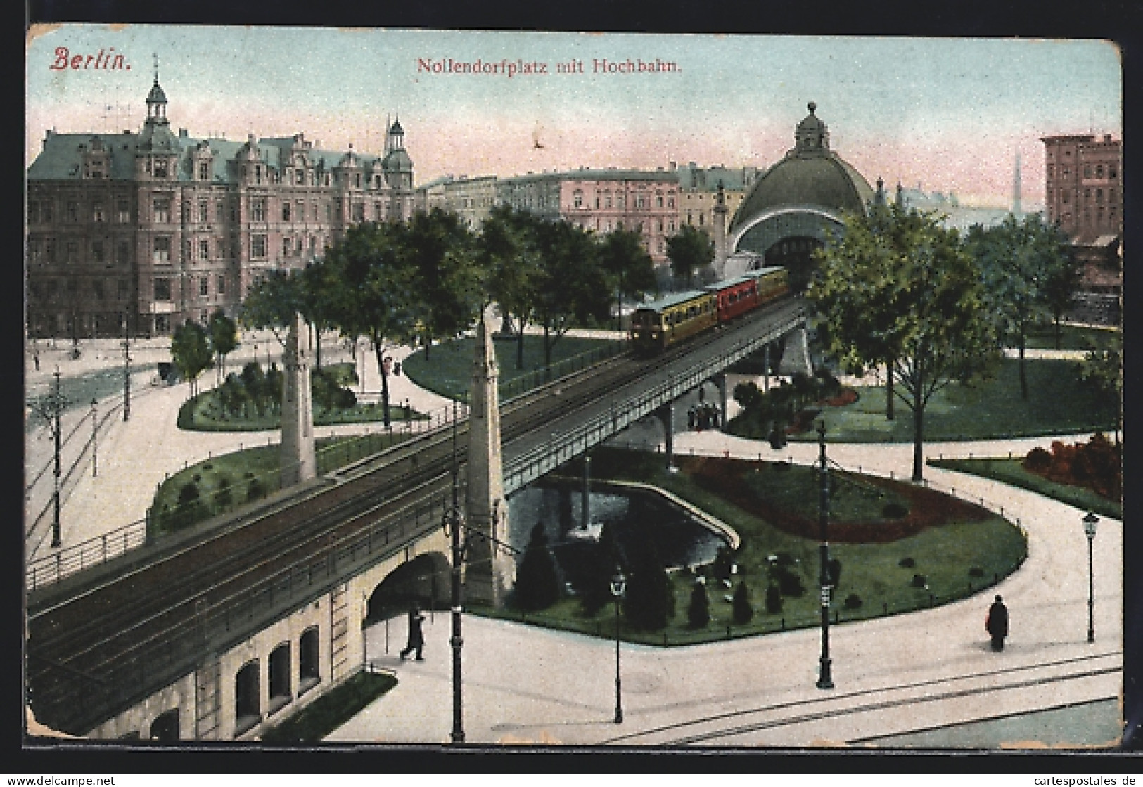 AK Berlin-Schöneberg, Nollendorfplatz mit Hochbahn