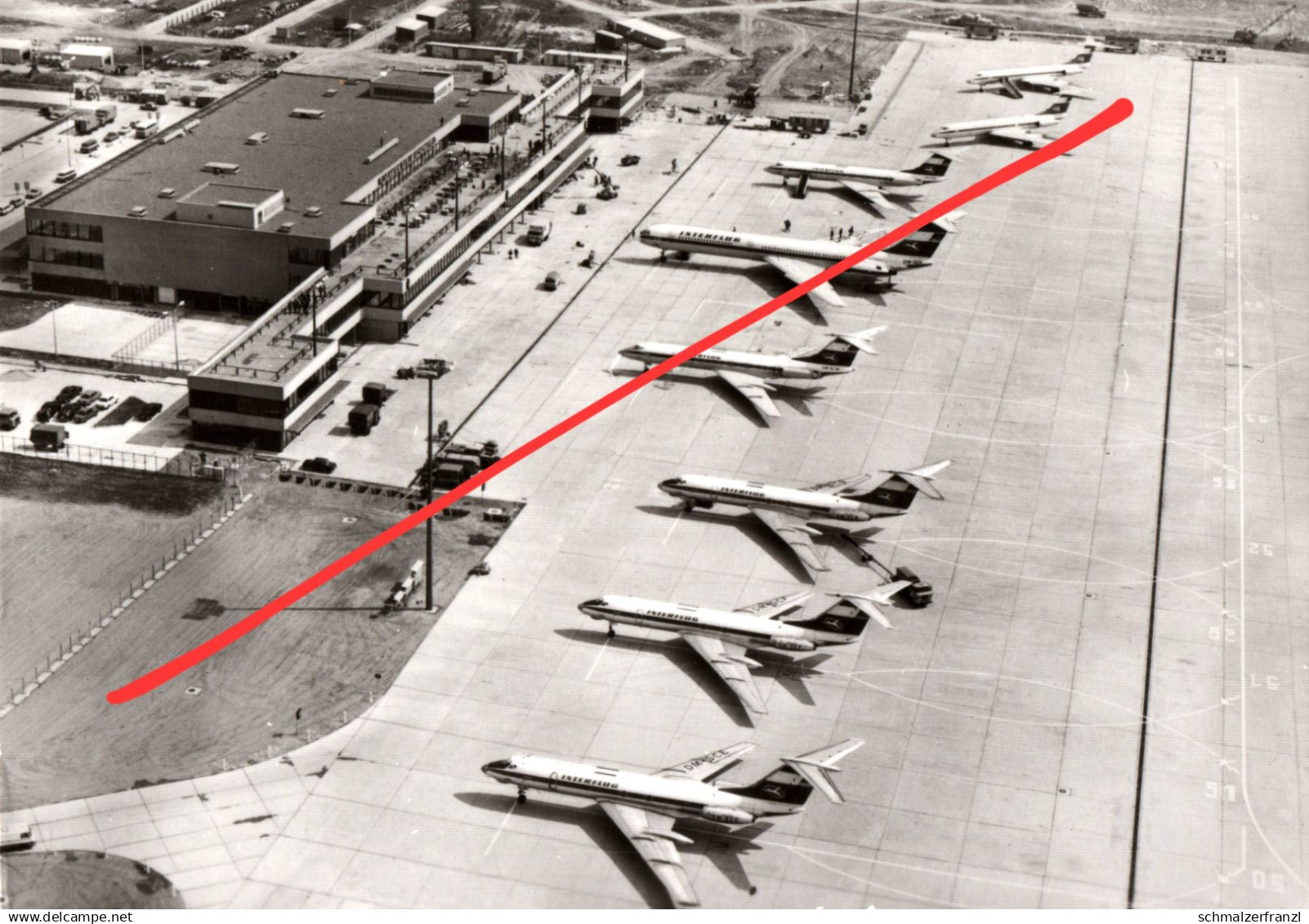 AK Berlin Schönefeld Flughafen Airport Aeroport Luftbild Empfangsgebäude Interflug BER Brandenburg International DDR