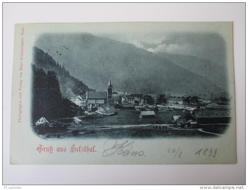 AK / Bildpostkarte 1899 Gruß aus Selzthal Photographie und Verlag von Hans Schullerbauer, Graz