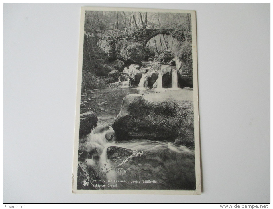 AK / Bildpostkarte Luxembourg 1952 petite Suisse Luxembourgeoise. Müllerthal. Schiessentümpel. Promenade M.