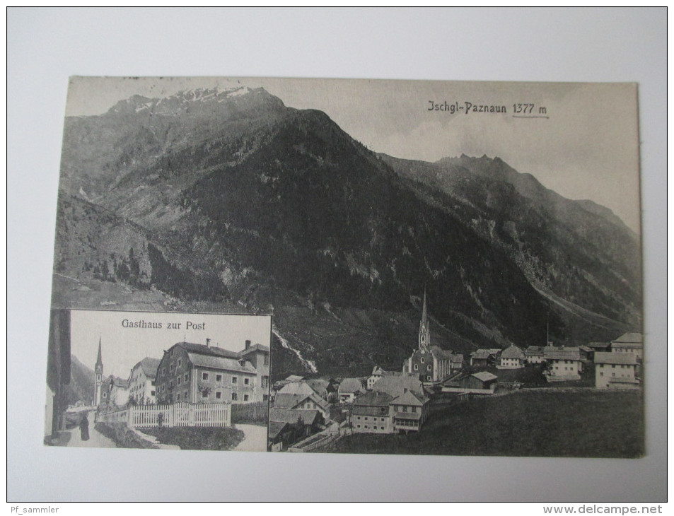 AK / Bildpostkarte / Mehrbild 1910 Ischgl - Paznaun 1377m / Gasthaus zur Post No 17669 Orig. Aufn. Lehrburger, Nürnberg