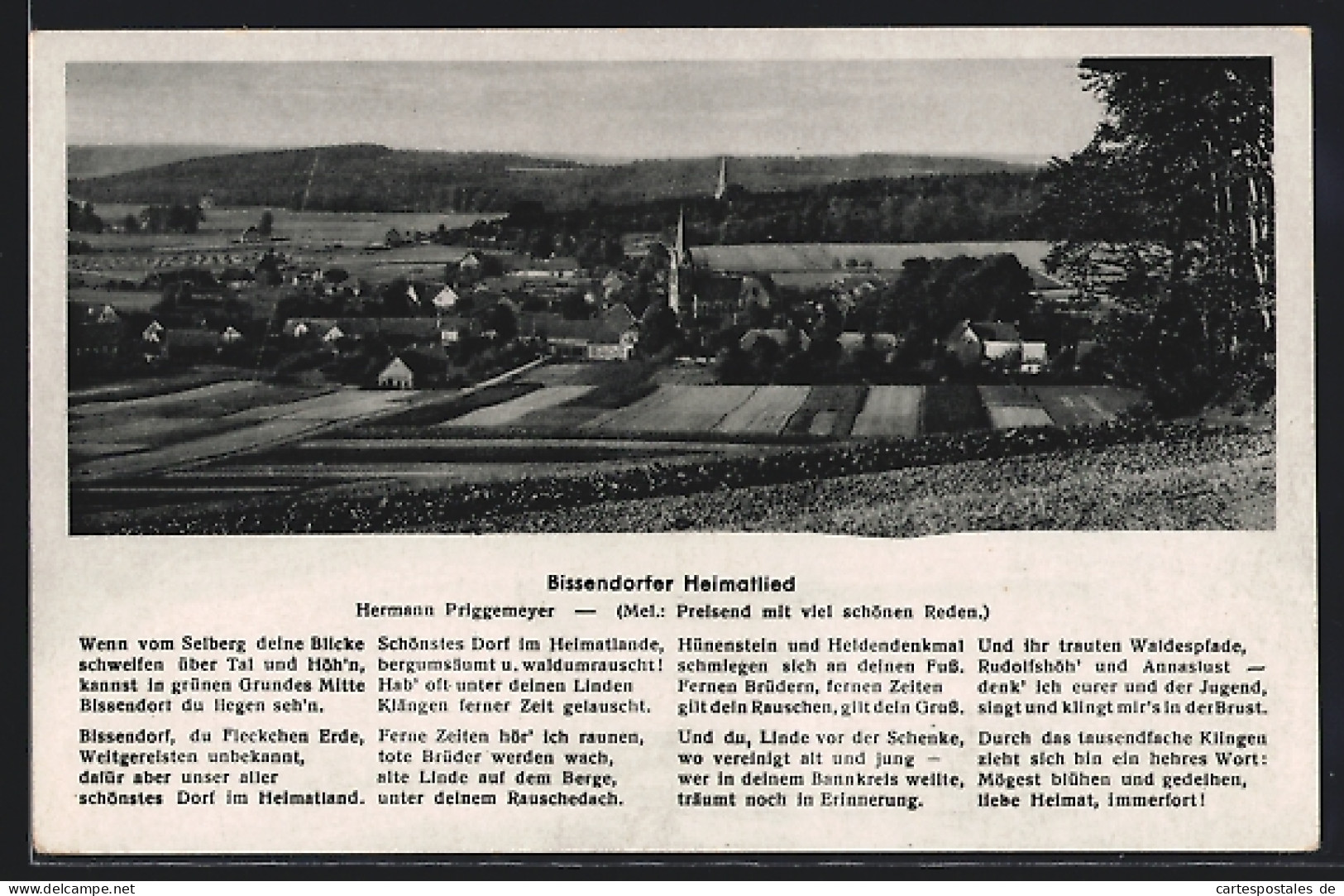AK Bissendorf, Ortsansicht und Bissendorfer Heimatlied