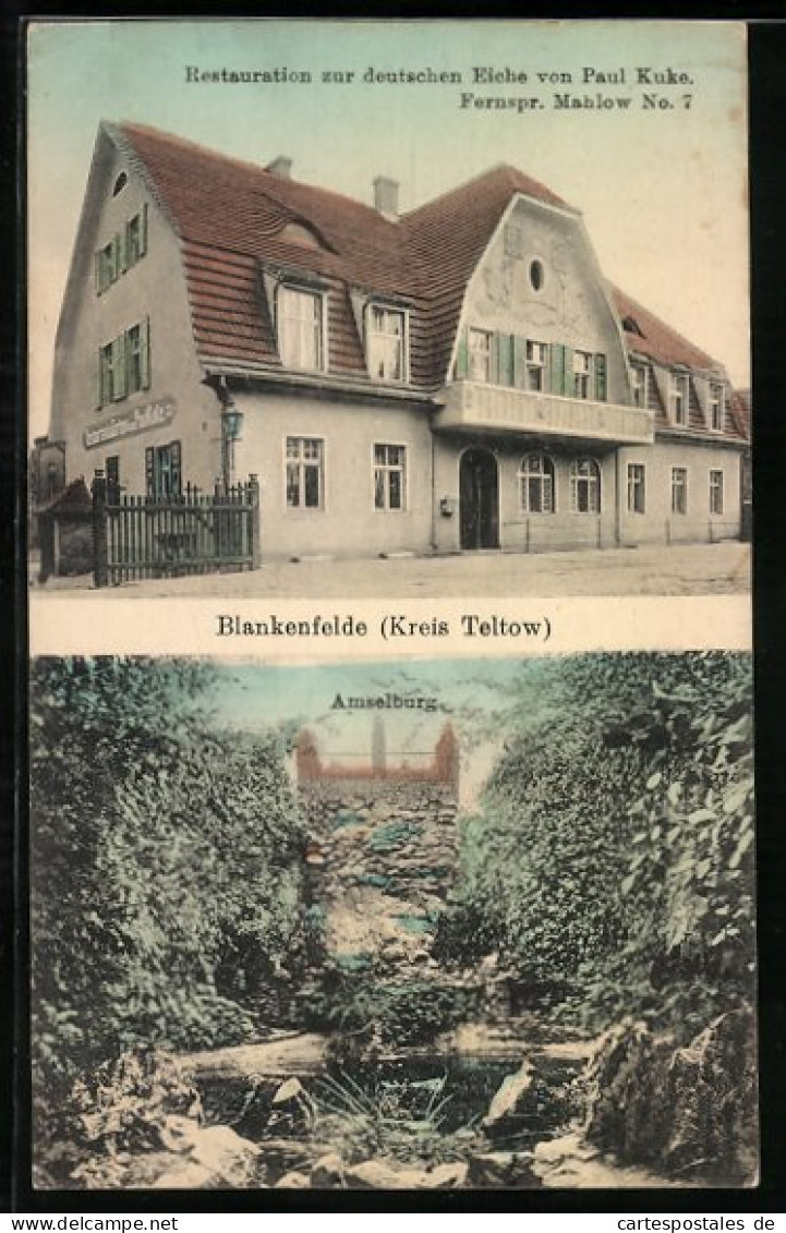 AK Blankenfelde /Kr. Teltow, Restaurant zur deutschen Eiche, Amselburg