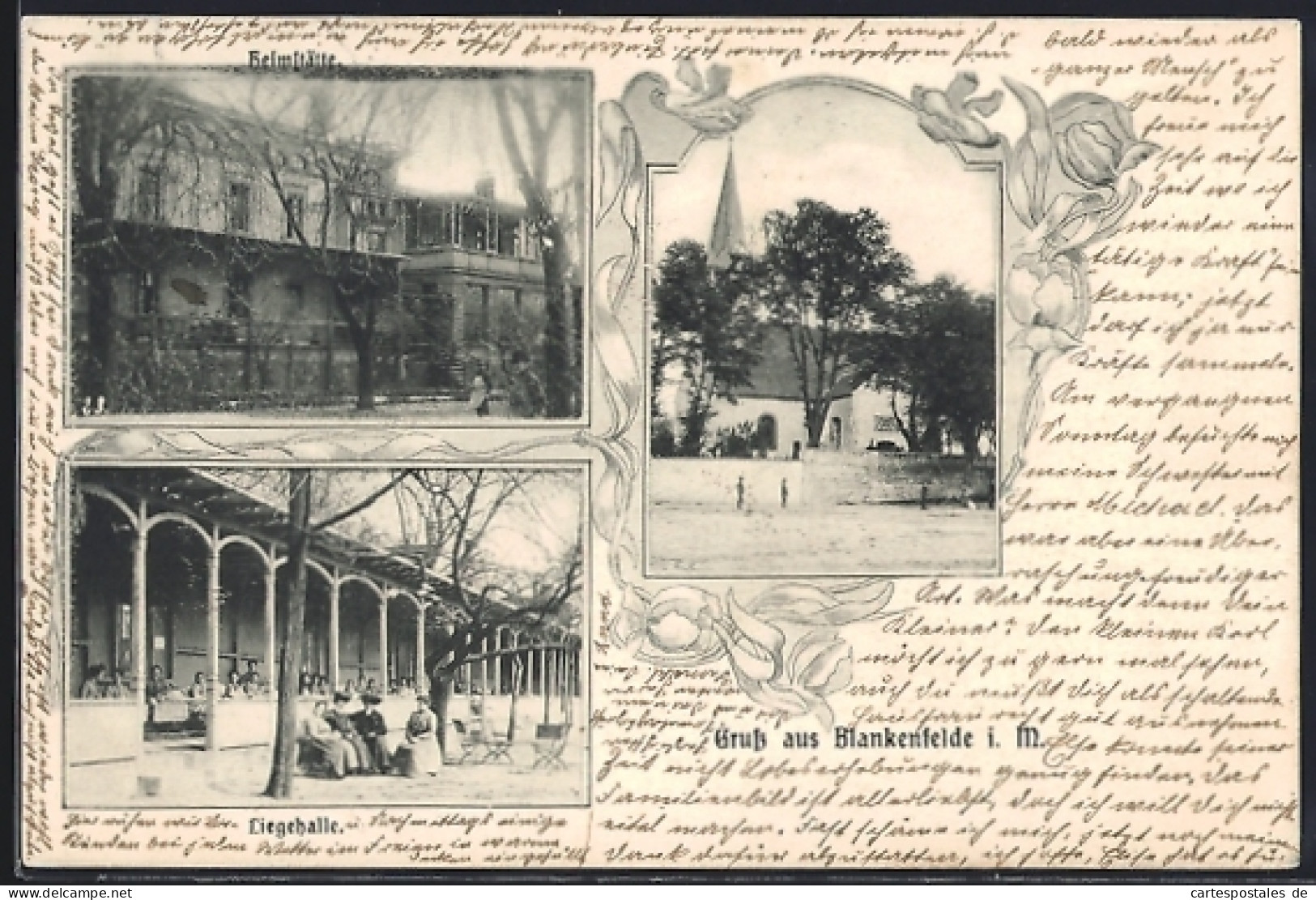 AK Blankenfelde / Mahlow, Heimstätte, Liegehalle, Kirche