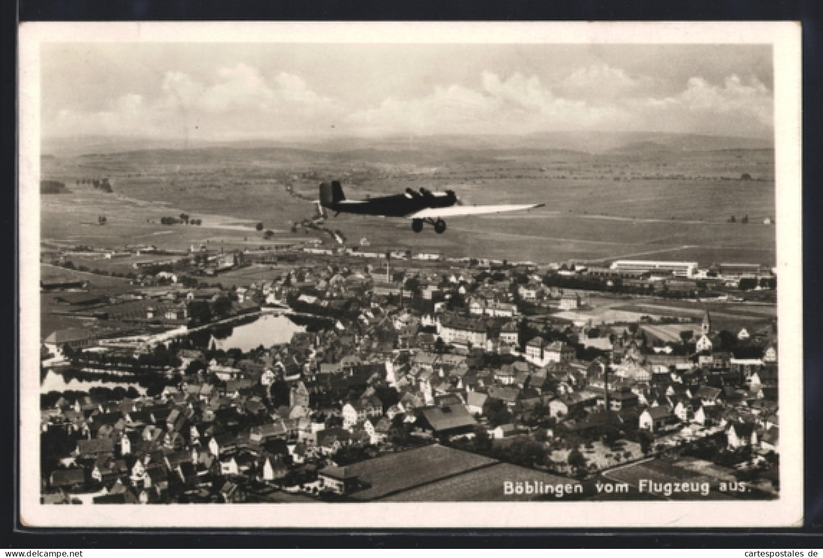 AK Böblingen, Teilansicht, Fliegeraufnahme