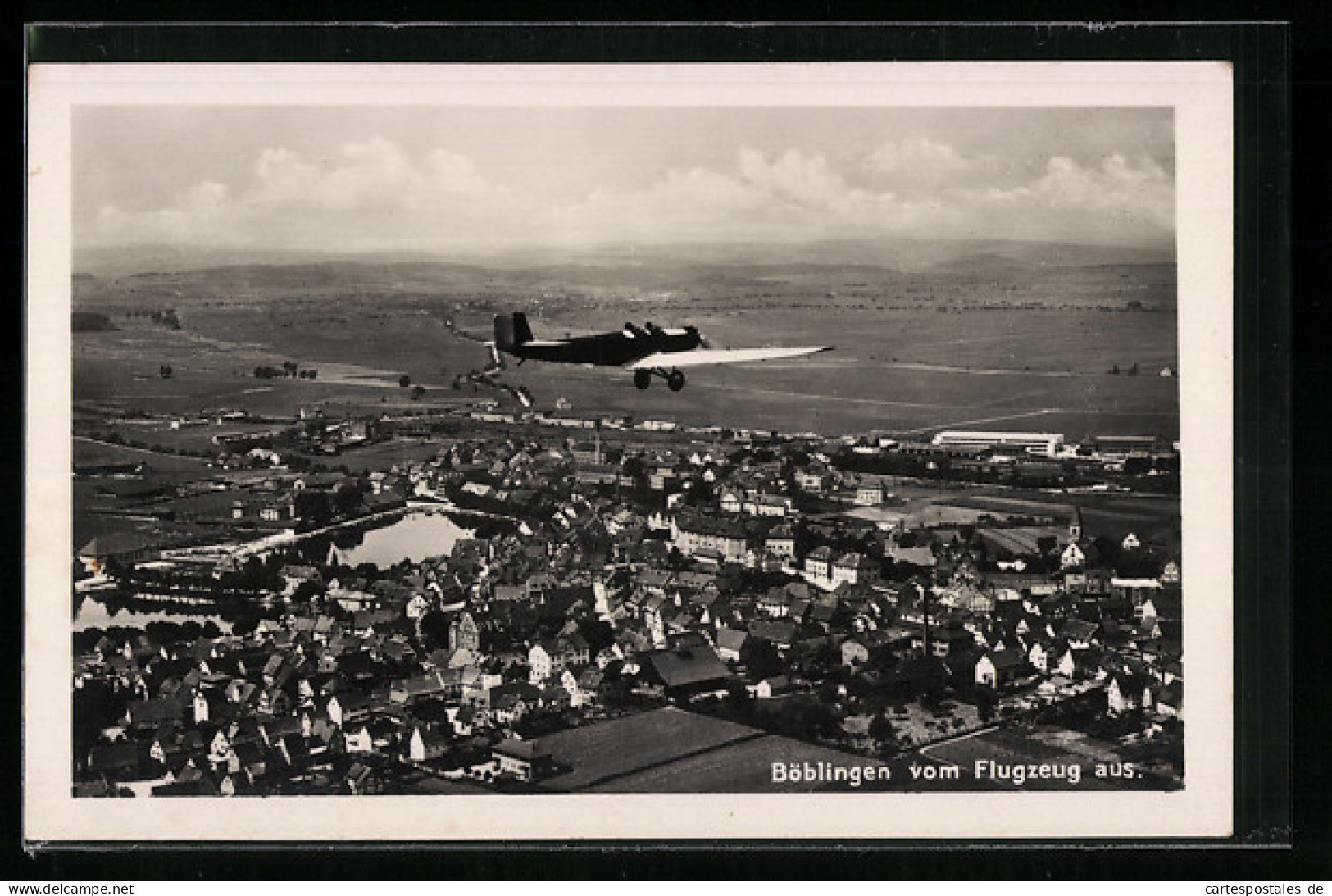AK Böblingen, Totalansicht, Fliegeraufnahme