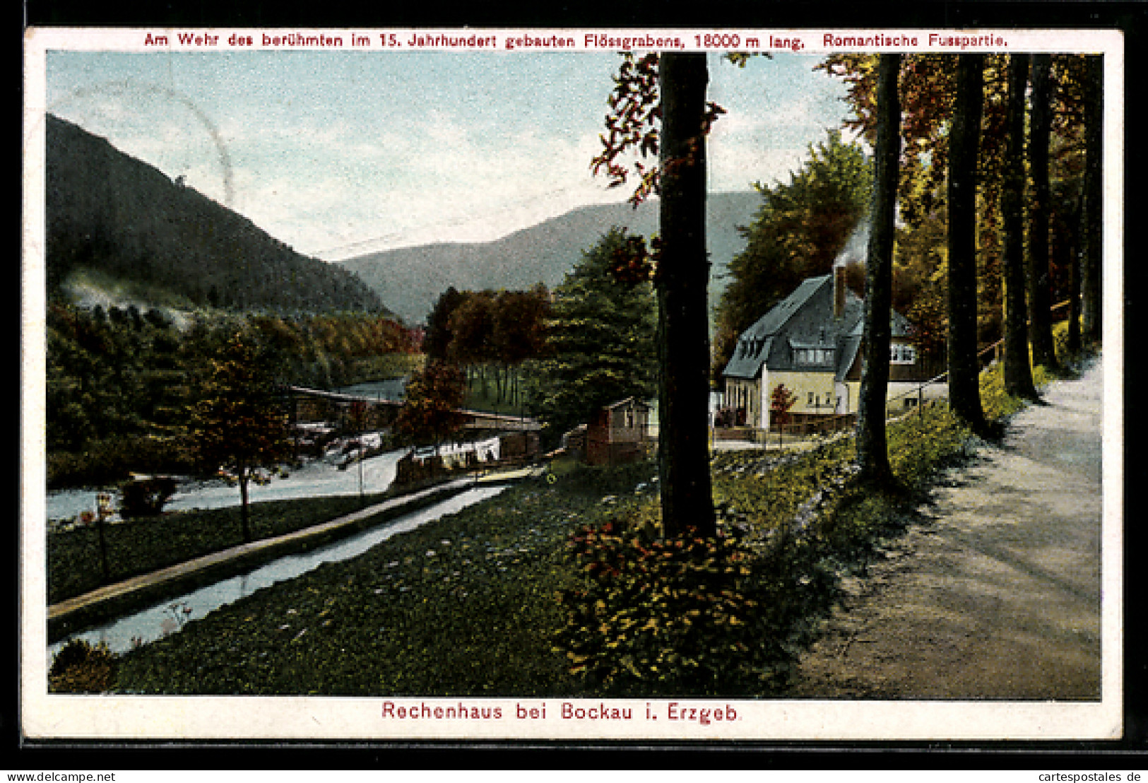 AK Bockau i. Erzgeb., Rechenhaus und Flössgraben