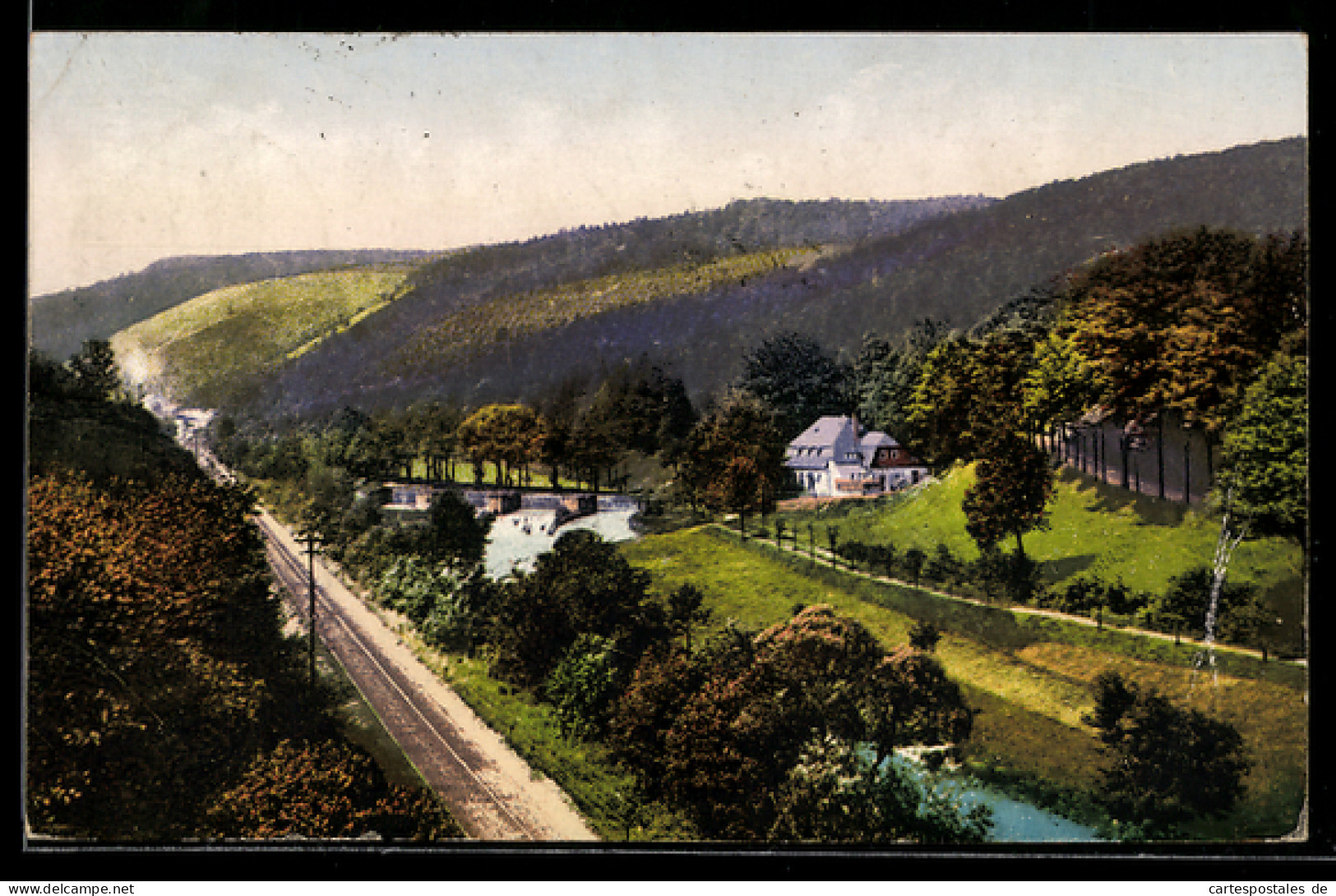 AK Bockau i. Erzgeb., Wehr des Flössgrabens beim Rechenhaus
