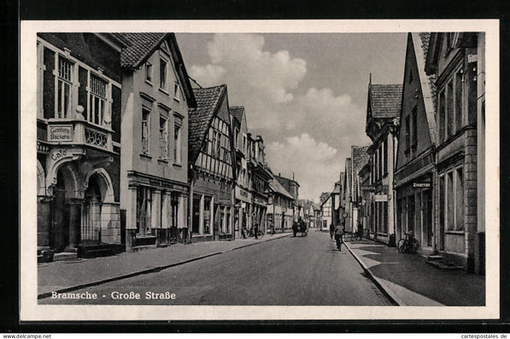 AK Bramsche, Grosse Strasse mit Conditorei-Cafe