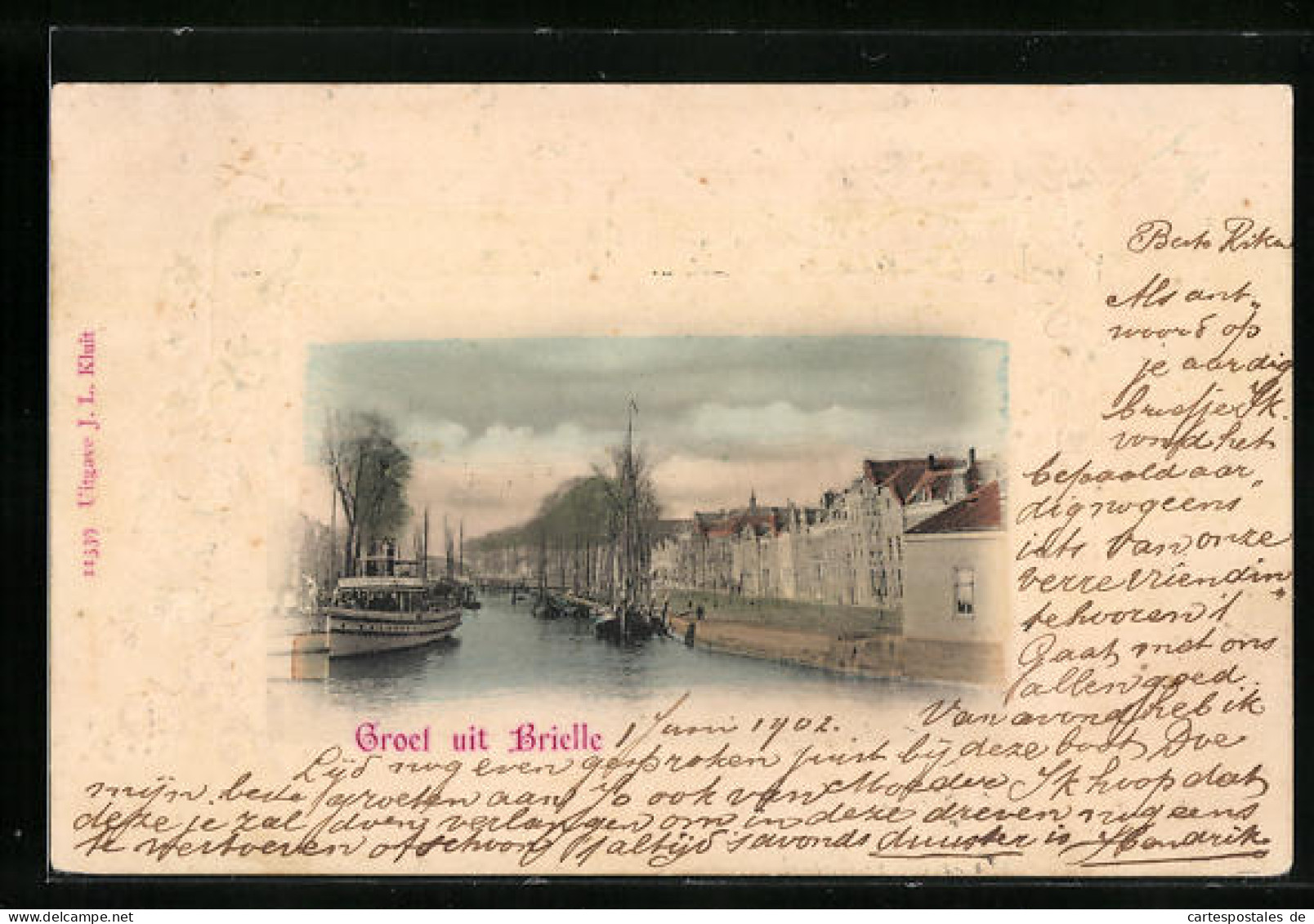 AK Brielle, Flusspartie mit Schiffen