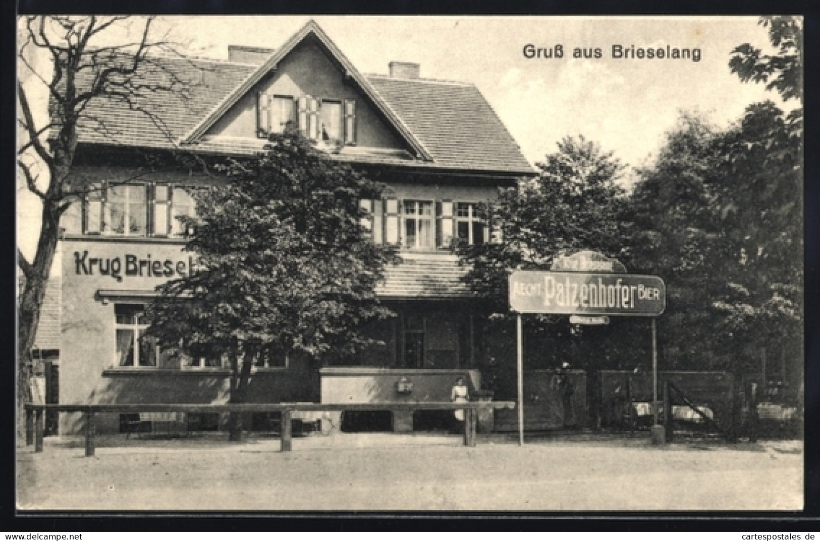 AK Brieselang, Ansicht vom Gasthaus Krug Brieselang