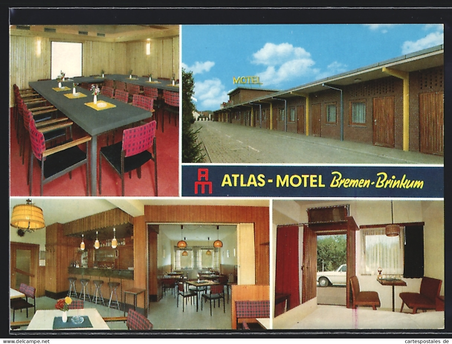 AK Brinkum / Stuhr, Atlas-Motel, Innen- und Aussenansicht