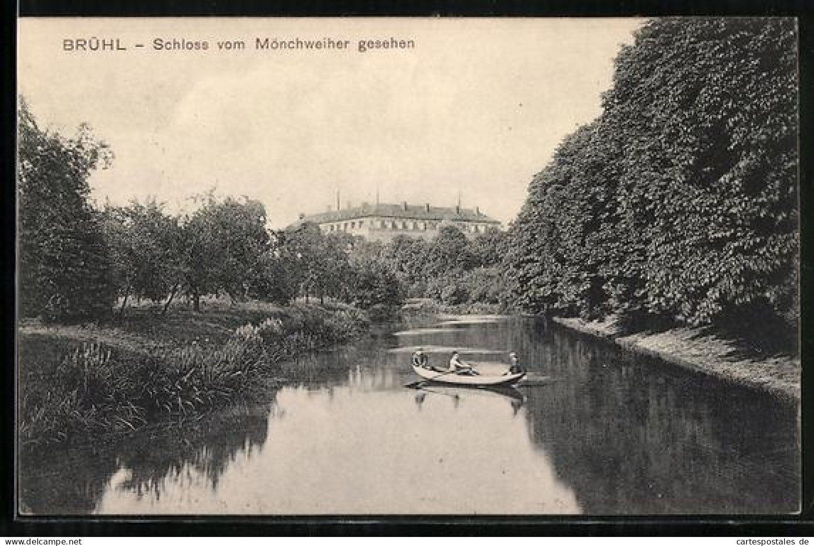 AK Brühl / Rheinland, Schloss vom Mönchweiher gesehen