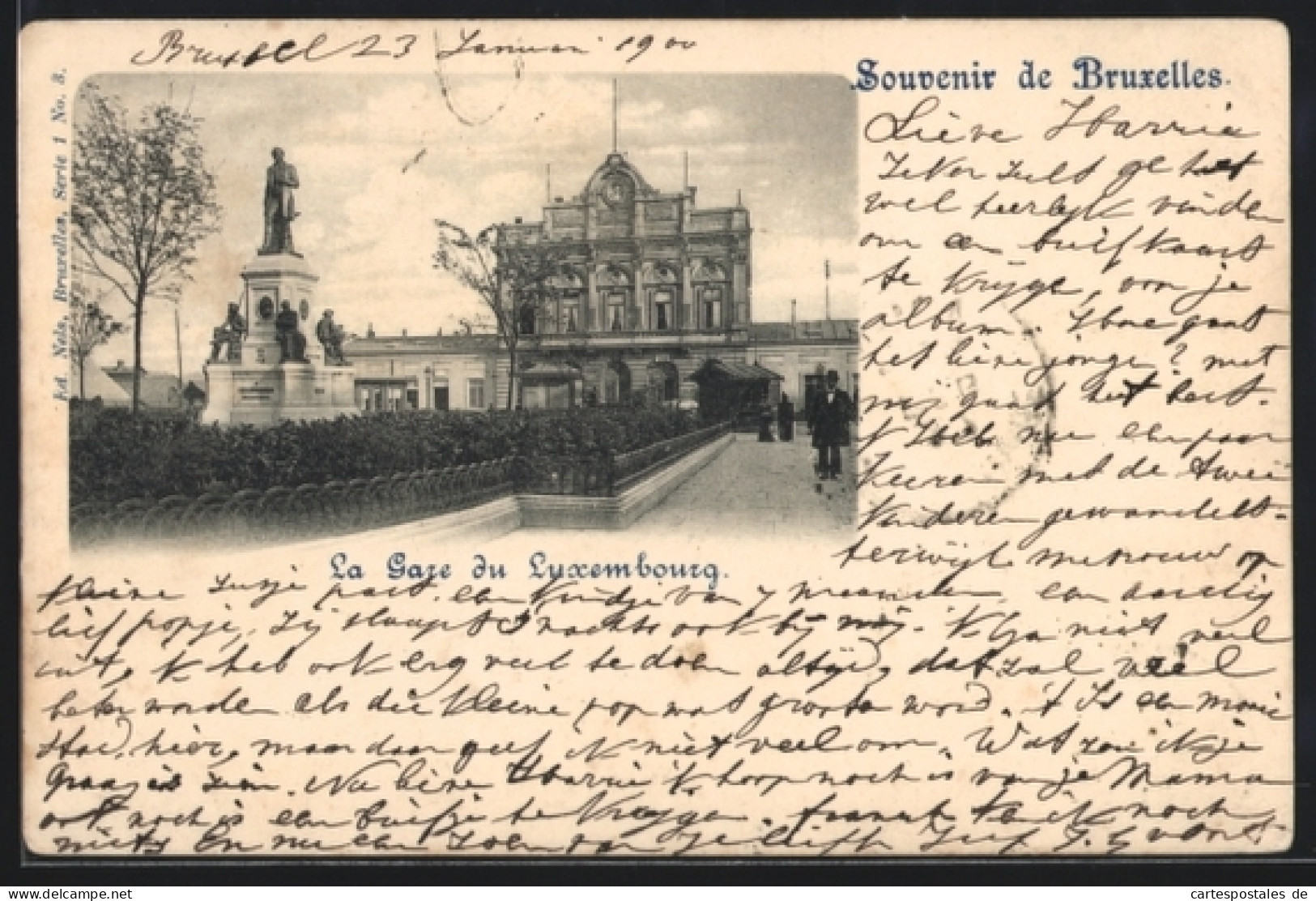 AK Bruxelles, La Gare du Luxembourg, Bahnhof