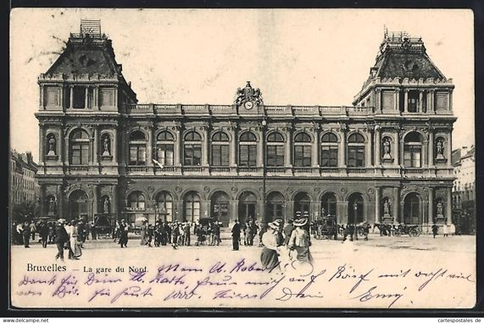 AK Bruxelles, La gare du Nord, Bahnhof