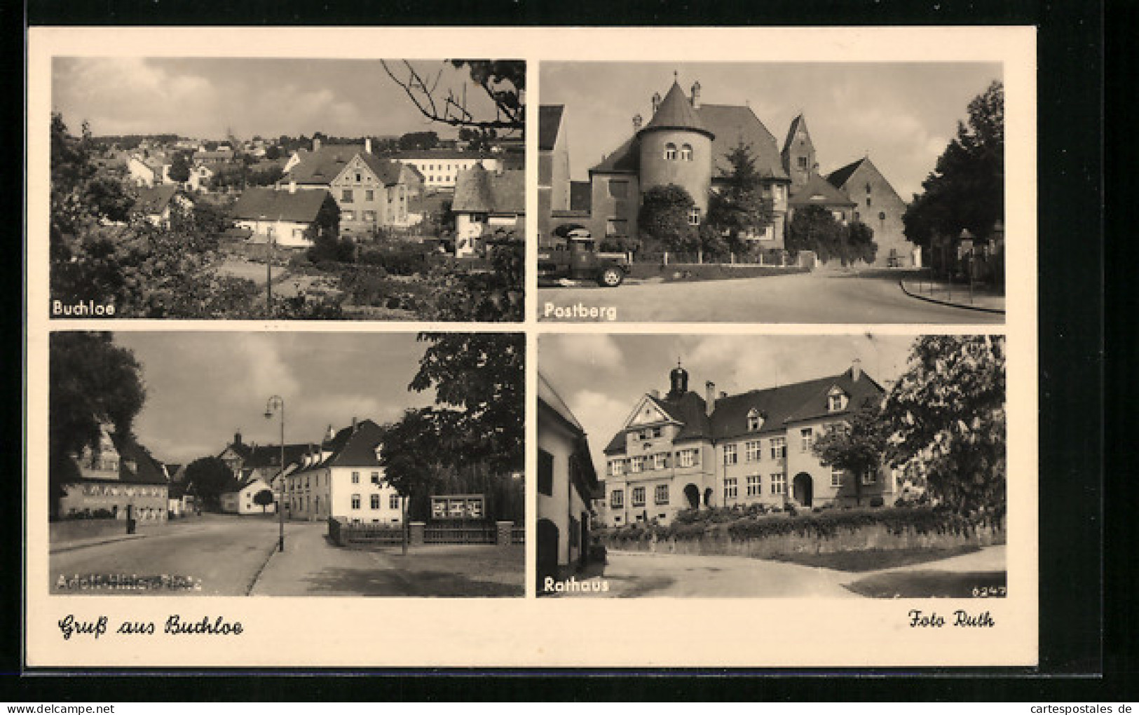 AK Buchloe, Postberg, Platz, Rathaus