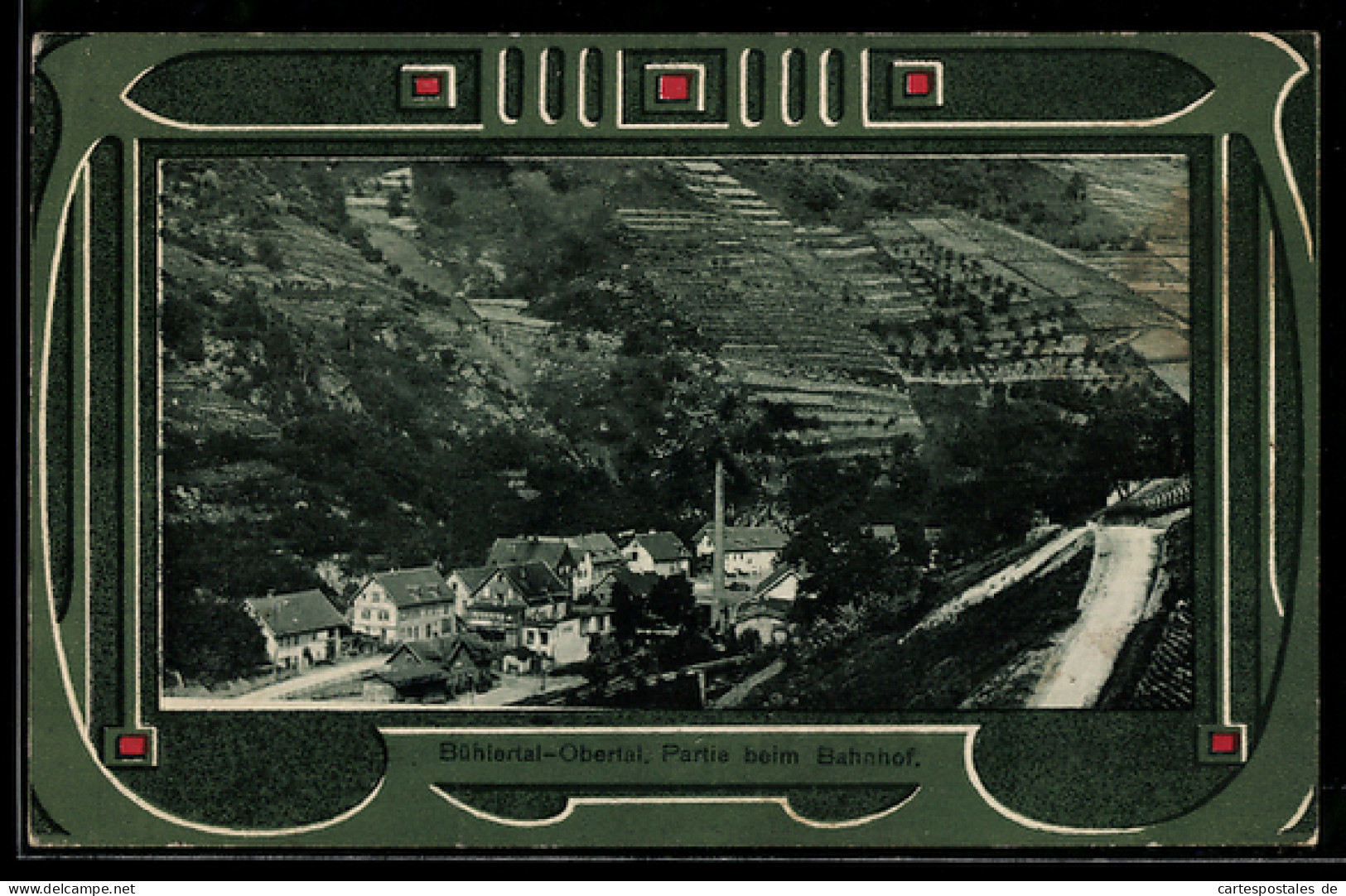 AK Bühlertal, Oberthal, Partie beim Bahnhof
