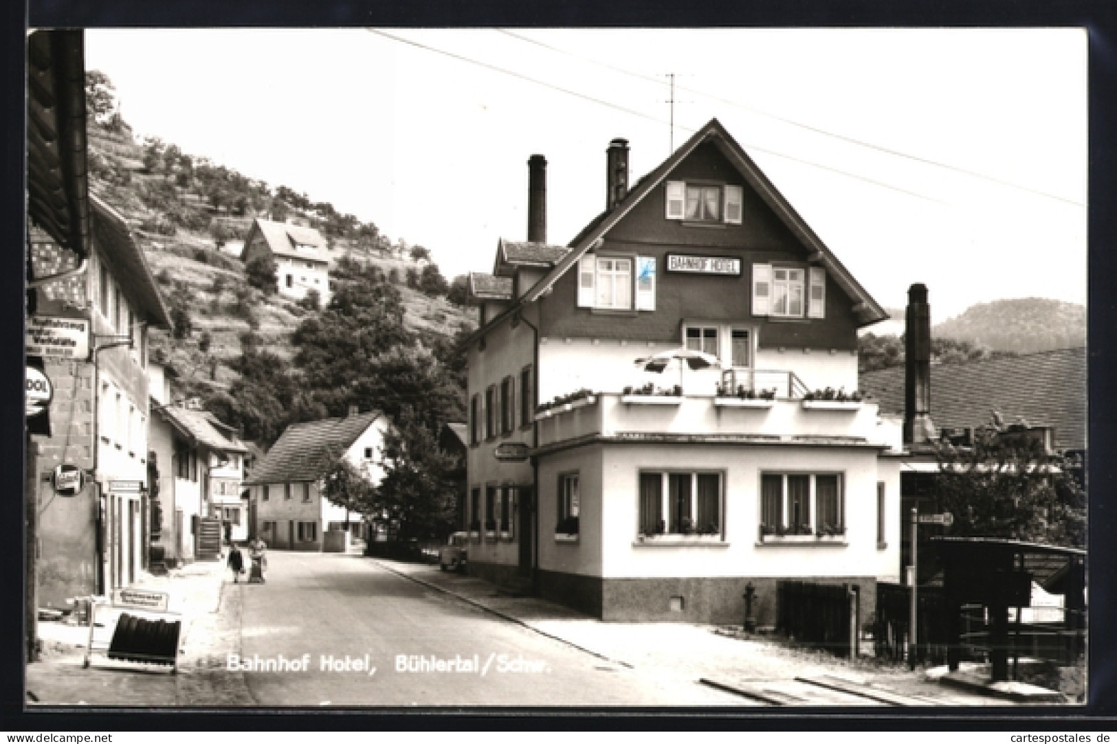AK Bühlertal /Schwarzwald, Bahnhof Hotel