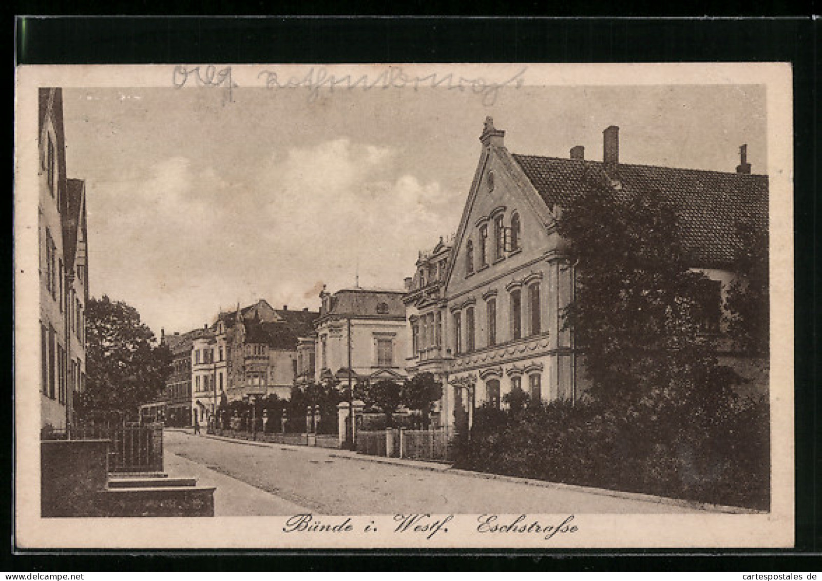 AK Bünde i. W., Eschstrasse mit Villen