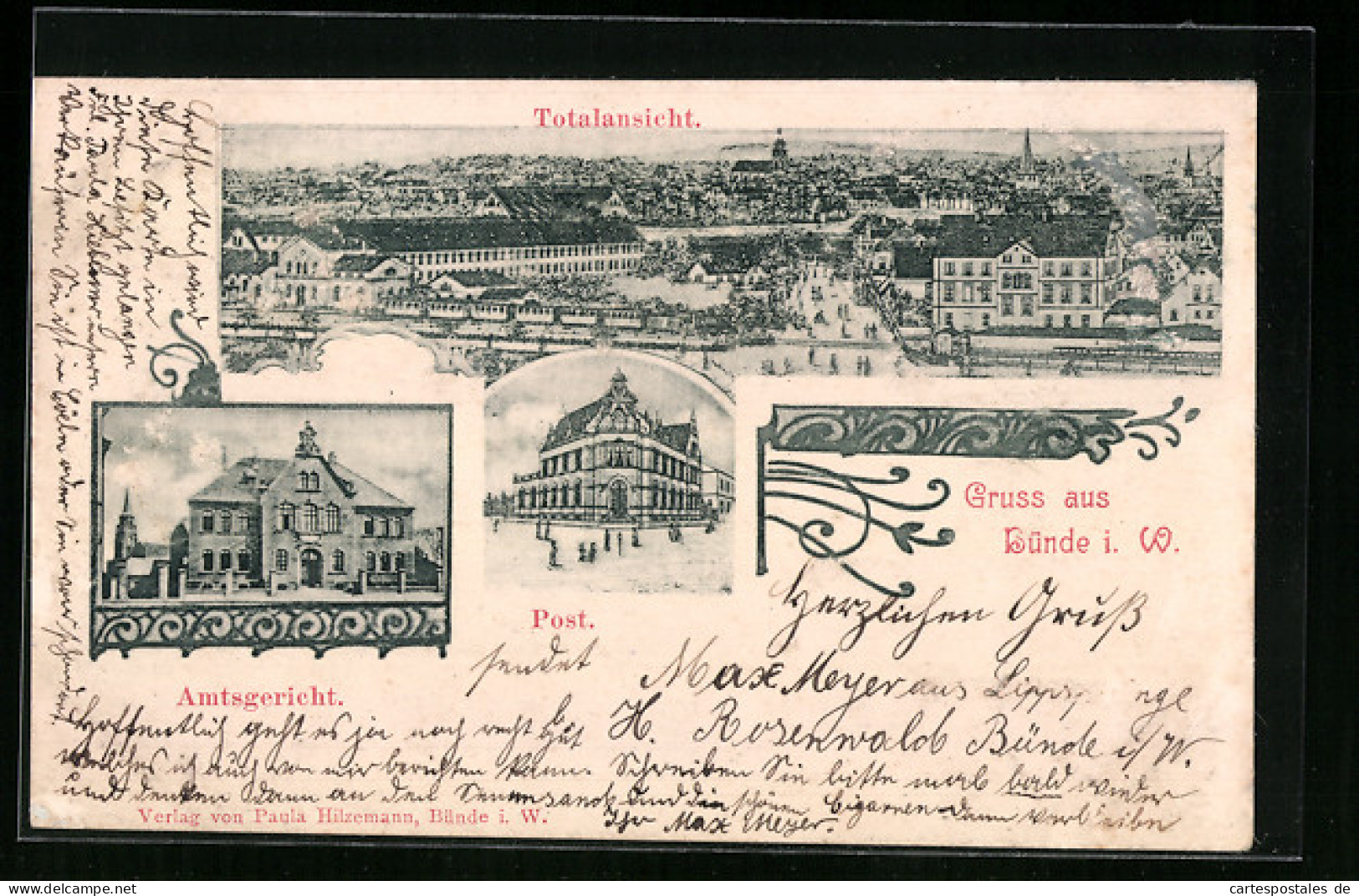 AK Bünde i. W., Post, Amtsgericht, Totalansicht