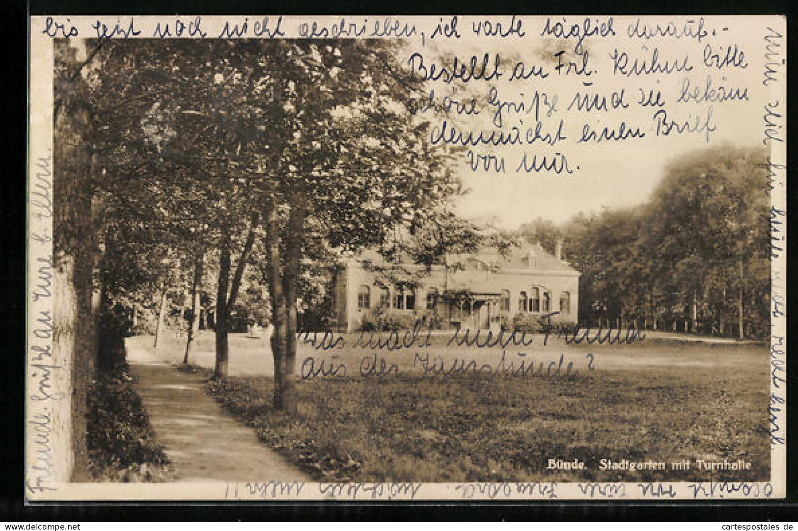 AK Bünde, Stadtgarten mit Turnhalle
