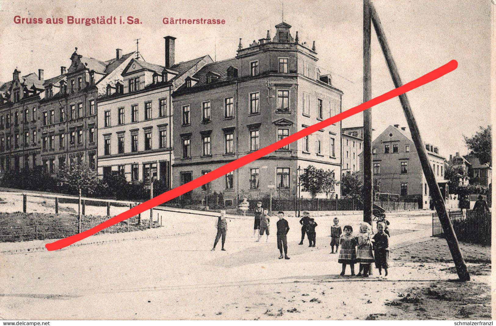 AK Burgstädt Gärtnerstraße Schillerstraße Chemnitzer Straße Markersdorf Mühlau Hartmannsdorf Röhrsdorf Limbach Chemnitz