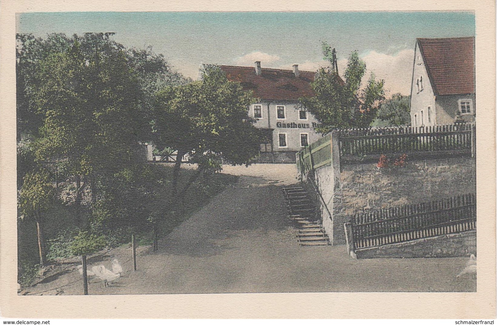 AK Burgstädtel Gasthaus Haltestelle Makkaronifabrik Lockwitztalbahn a Borthen Sobrigau Röhrsdorf Lockwitz Kreischa Maxen