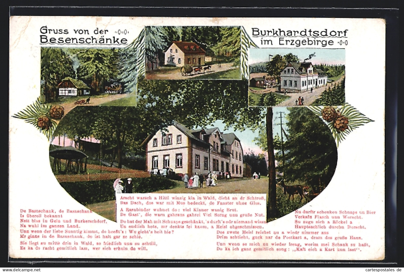 AK Burkhardtsdorf im Erzgebirge, Gasthaus Besenschänke