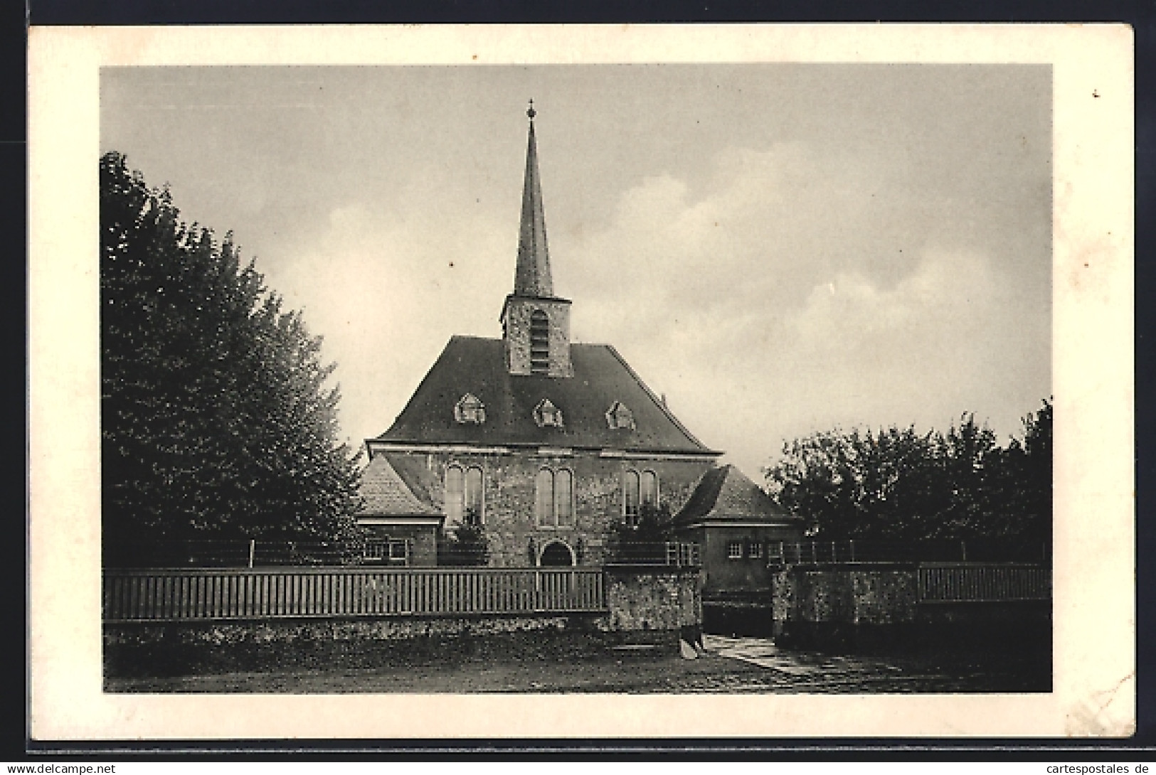 AK Bürstadt, Blick auf die Gustav-Adolf Kirche