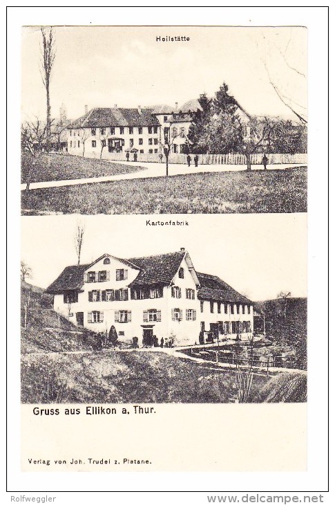 AK CH TG Ellikon a. Thur Heilstätte und Kartonfabrik ungebraucht Foto Max Roon #3568