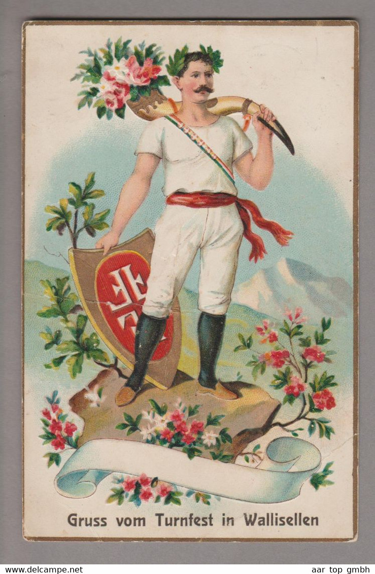 AK CH ZH Wallisellen 1911-06-12 Turnfest Prägelitho