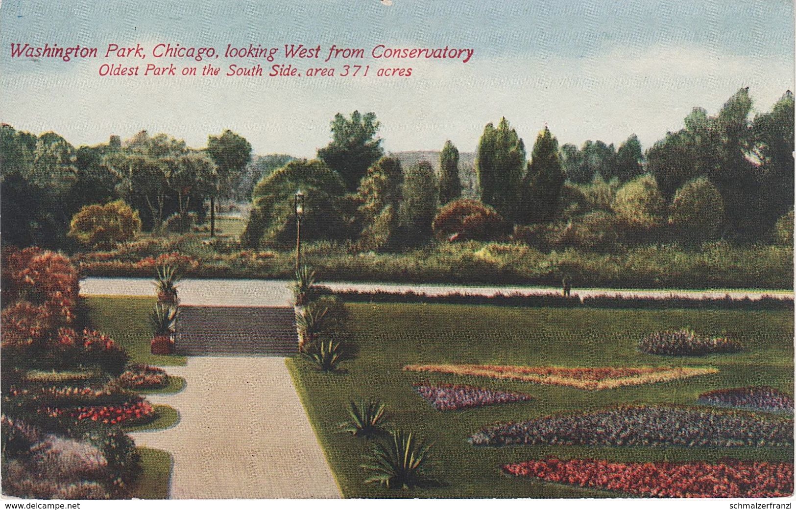 AK Chicago Washington Park looking West from Conservatory South Side Cook County Illinois IL United States USA