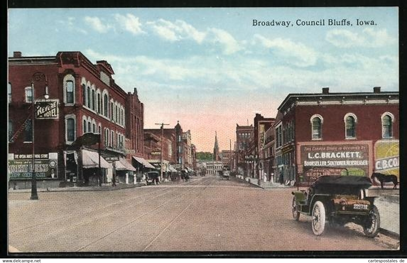 AK Council Bluffs, IA, Broadway with Revere Hotel
