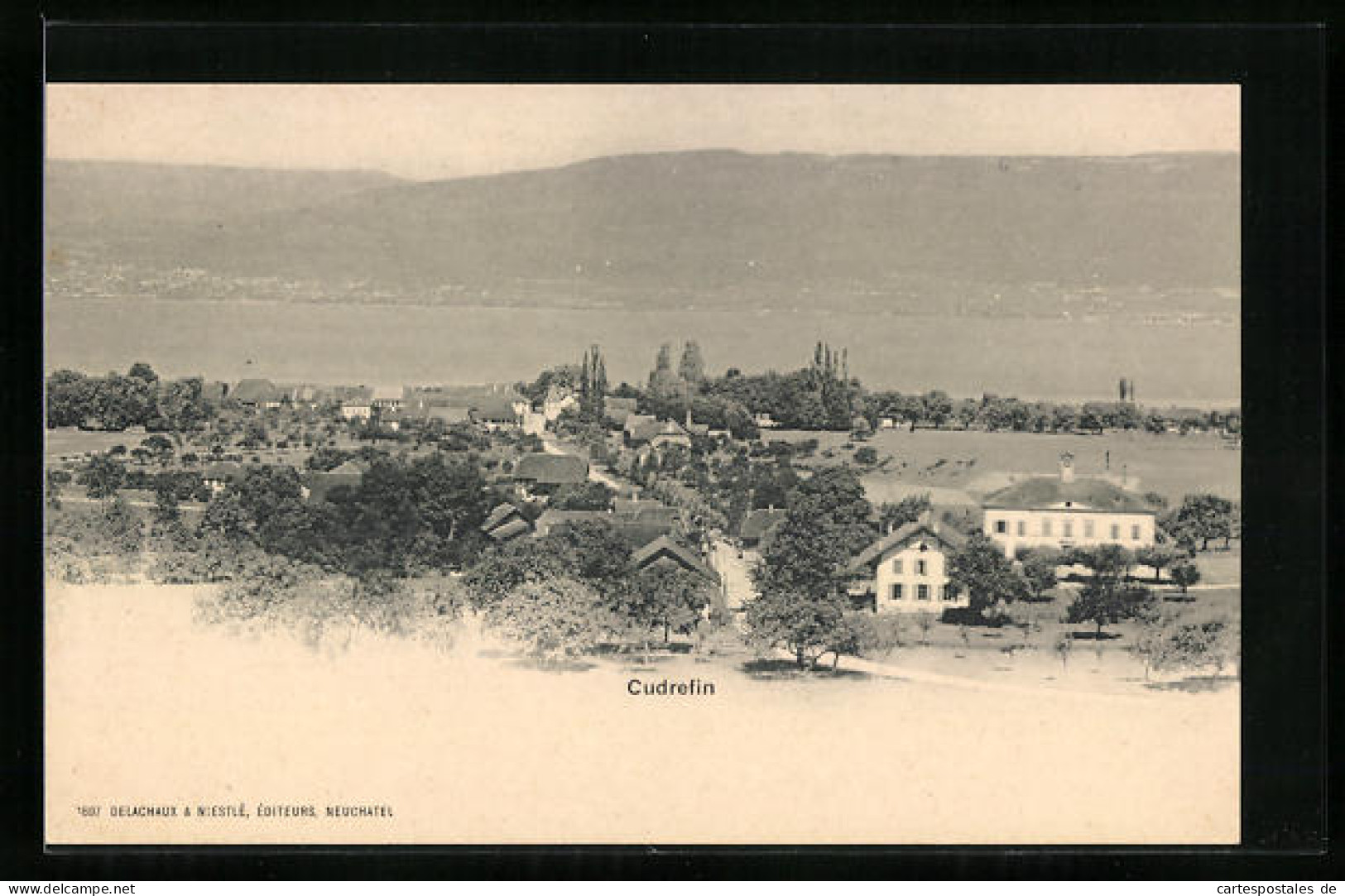 AK Cudrefin, Ortsansicht aus der Vogelschau