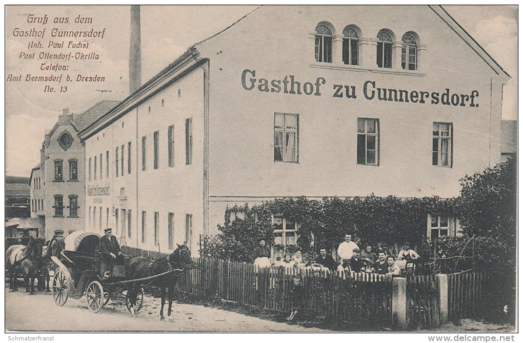 AK Cunnersdorf Gasthof a Ottendorf Okrilla Medingen Großdittmannsdorf Radeburg Hermsdorf Würschnitz Hufen Grünberg
