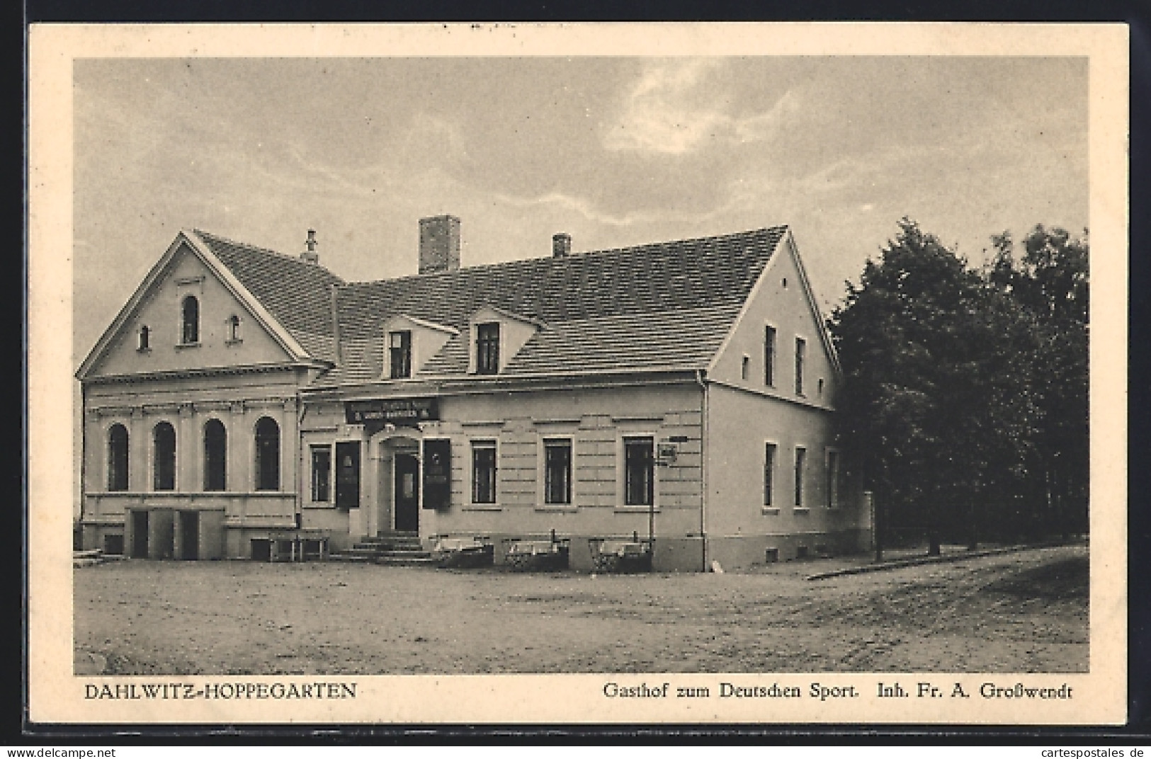 AK Dahlwitz-Hoppegarten, Gasthof zum Deutschen Sport Fr. A. Grosswendt