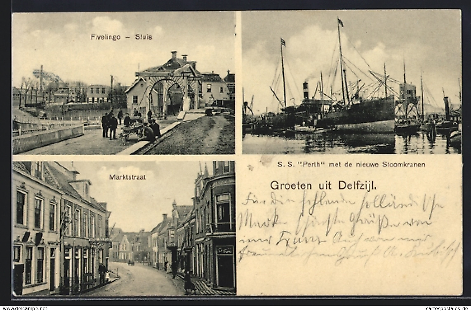 AK Delfzijl, Marktstraat, Fivelingo-Sluis