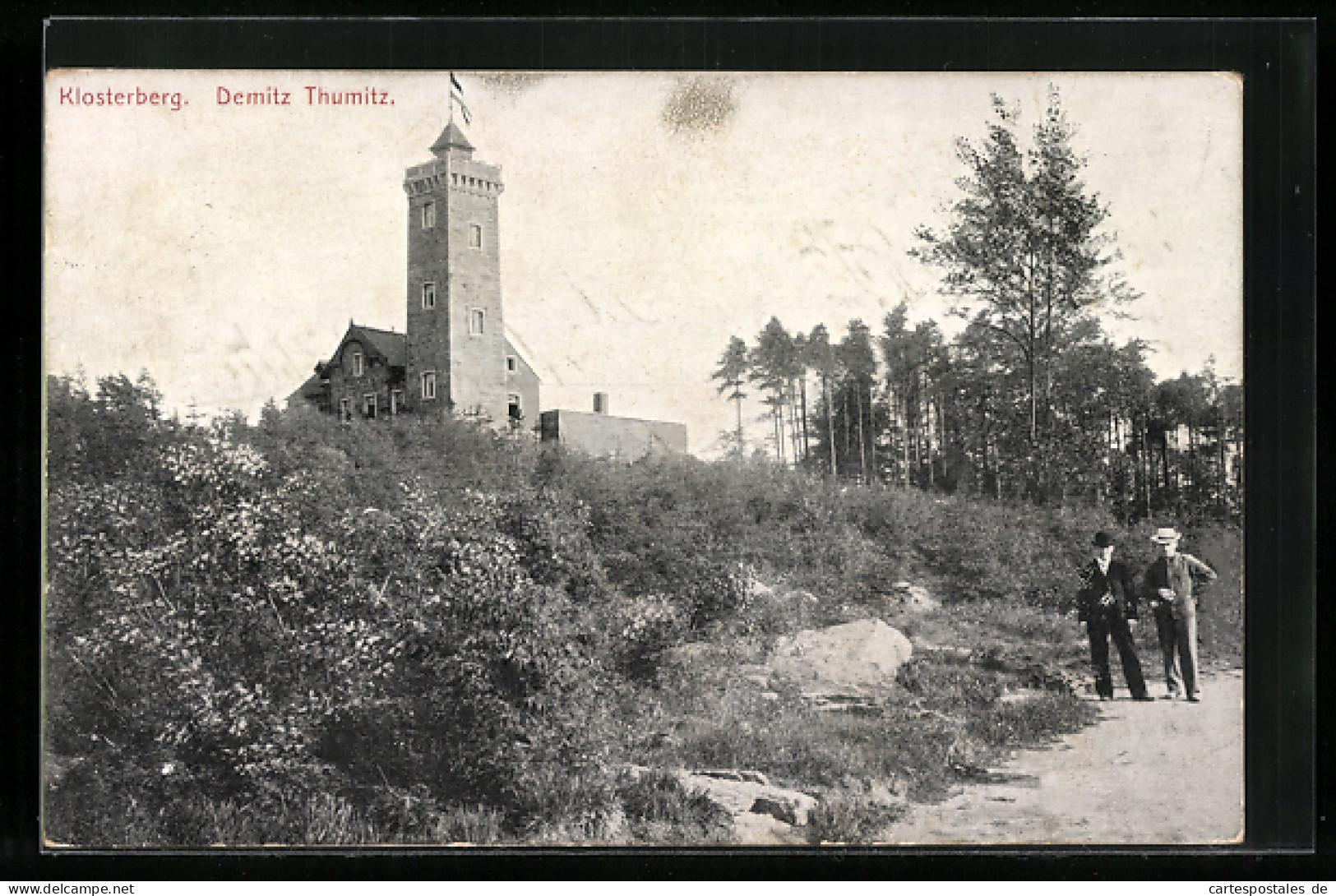 AK Demitz-Thumitz, Klosterberg mit Turm und Gasthaus